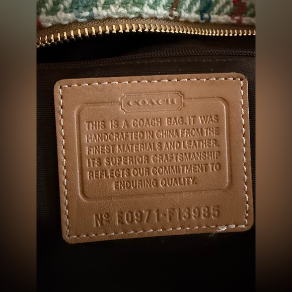 Coach Hampton Tattersall Wool/Leather Bag - Picture 15 of 16